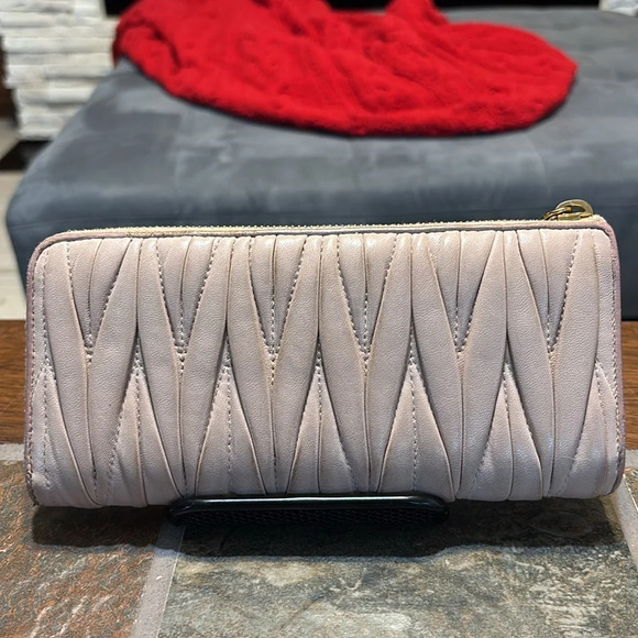 Miu Miu Leather Zip Around Wallet GUC - Picture 2 of 8